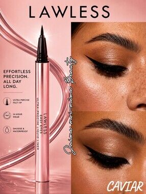 LAWLESS Ultra Black Caviar Liquid Eyeliner With Precision Brush Tip
